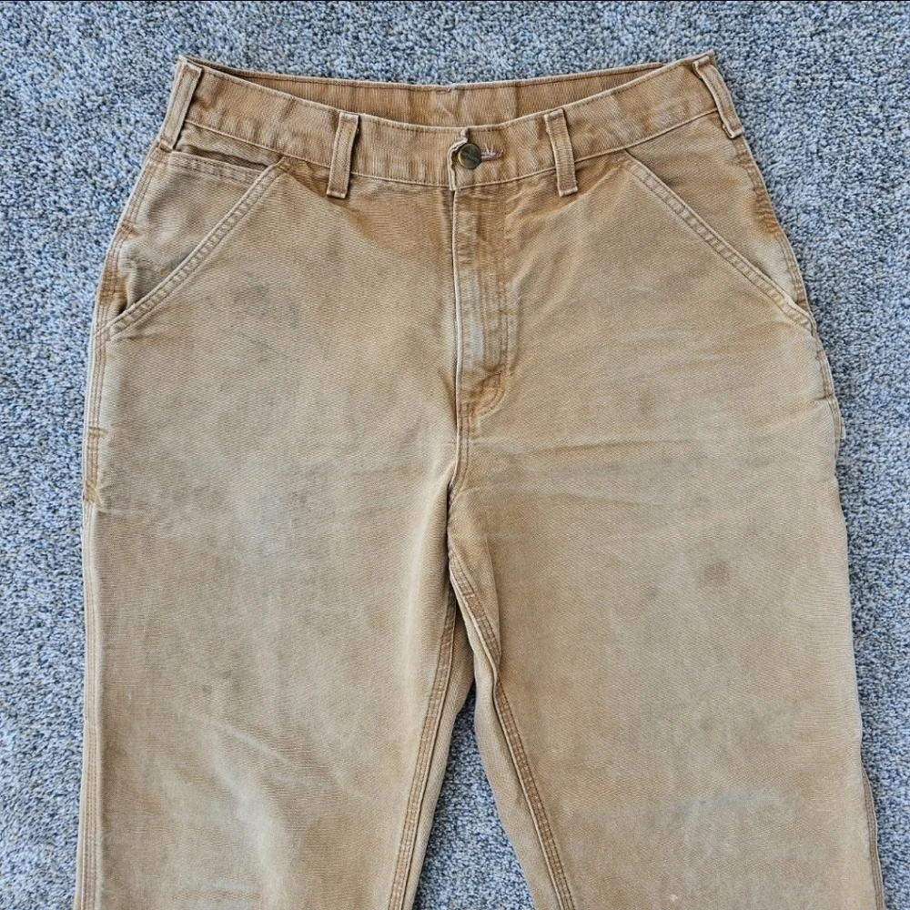 Carhartt B11-BRN Canvas Carpenter Pants Workwear Loose Original Fit Mens 31x32